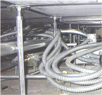 Underneath data center raised floor - choked off by excessiver cabling